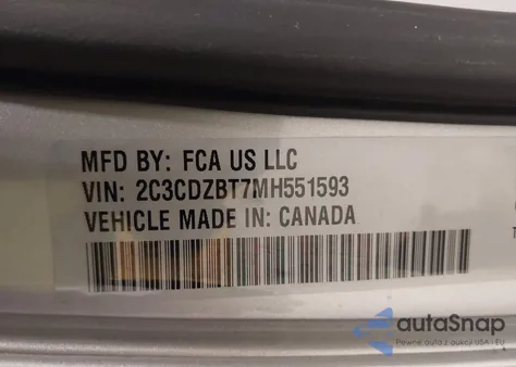 2021 Dodge Challenger R/T из США, поврежденный, VIN 2C3CDZBT7MH551593